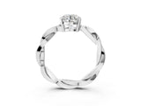 Silver Round Solitaire Twisted Band Pavé Diamond Ring_35