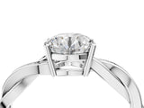 Silver Round Solitaire Twisted Band Pavé Diamond Ring_36