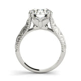 Silver Round Solitaire Twisted Band with Six-Prong Setting