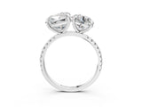Silver Round and Cushion Toi Moi Ring with Prong Setting and Pave Band 3