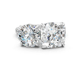 Silver Round and Cushion Toi Moi Ring with Prong Setting and Pave Band