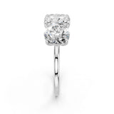 Silver Round and Cushion Toi Moi Ring with Prong Setting and Plain Band 2