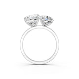 Silver Round and Cushion Toi Moi Ring with Prong Setting and Plain Band 3