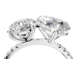 Silver Round and Heart Toi Moi Ring with Prong Setting and Pave Band 4