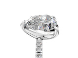 Silver Round and Heart Toi Moi Ring with Prong Setting and Pave Band 5