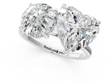Silver Round and Heart Toi Moi Ring with Prong Setting and Plain Band 1