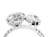 Silver Round and Marquise Toi Moi Ring with Prong Setting and Micro Pave Band 4