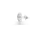 Silver Round and Oval Diamond Hydrangea Bouquet Stud Earrings with Round Diamond Accents_5
