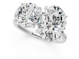 Silver Round and Oval Toi Moi Ring with Prong Setting and Micro Pave Band 1
