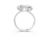 Silver Round and Oval Toi Moi Ring with Prong Setting and Micro Pave Band 3
