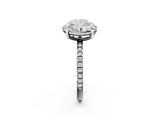 Silver Round and Oval Toi Moi Ring with Prong Setting and Pave Band 2