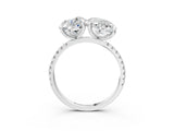 Silver Round and Oval Toi Moi Ring with Prong Setting and Pave Band 3