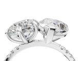 Silver Round and Pear Toi Moi Ring with Prong Setting and Micro Pave Band 4