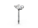 Silver Round and Pear Toi Moi Ring with Prong Setting and Pave Band 2