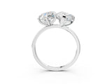 Silver Round and Pear Toi Moi Ring with Prong Setting and Plain Band 3