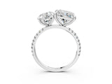 Silver Round and Princess Toi Moi Ring with Prong Setting and Pave Band 3