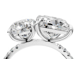 Silver Round and Princess Toi Moi Ring with Prong Setting and Pave Band 4