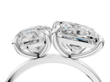Silver Round and Princess Toi Moi Ring with Prong Setting and Plain Band 4
