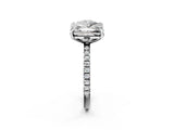 Silver Round and Radiant Toi Moi Ring with Prong Setting and Micro Pave Band 2