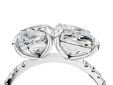 Silver Round and Radiant Toi Moi Ring with Prong Setting and Micro Pave Band 4