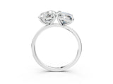 Silver Round and Radiant Toi Moi Ring with Prong Setting and Plain Band 3