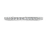 Silver Square Bezel-Set Round Diamond Tennis Bracelet with Four-Prong Setting