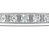 Silver Square Bezel-Set Round Diamond Tennis Bracelet with Four-Prong Setting_1