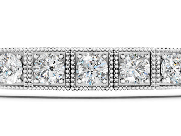 Silver Square Bezel-Set Round Diamond Tennis Bracelet with Four-Prong Setting