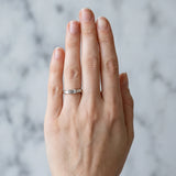 Silver Three-Stone Baguette Cut Channel Set Diamond Band_24