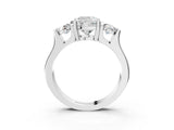 Silver Three-Stone Cushion Cut Cut Classic Band Prong Setting Ring_10