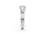 Silver Three-Stone Cushion Cut Cut Classic Band Prong Setting Ring_9