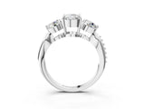Silver Three-Stone Cushion Diamond Channel Set Engagement Ring with Prong Setting_6