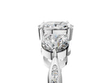 Silver Three-Stone Cushion Diamond Channel Set Engagement Ring with Prong Setting_8