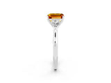 Silver Three-Stone Emerald Cut Citrine Ring with Pear  Side Stones in Four-Prong Setting_56