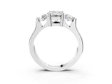 Silver Three-Stone Emerald Cut Cut Classic Band Prong Setting Ring_10