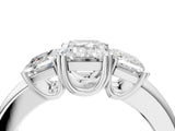 Silver Three-Stone Emerald Cut Diamond Ring with Channel Set Band and Four-Prong Setting_26
