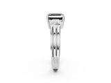 Silver Three-Stone Fancy Black Asscher Cut Cut Classic Band Prong Setting Ring_8