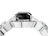 Silver Three-Stone Fancy Black Cushion Cut Diamond Wave Pave Band with Prong Setting_39