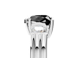 Silver Three-Stone Fancy Black Heart Cut Cut Classic Band Prong Setting Ring_11