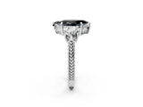 Silver Three-Stone Fancy Black Marquise Cut Cut Milgrain Band Prong Setting Ring_8
