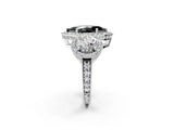 Silver Three-Stone Fancy Black Marquise Cut Halo Diamond Milgrain Band with Four-Prong Setting_8