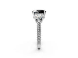 Silver Three-Stone Fancy Black Oval Cut Cut Milgrain Band Prong Setting Ring_8