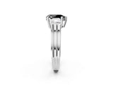 Silver Three-Stone Fancy Black Pear Cut Cut Classic Band Prong Setting Ring_8