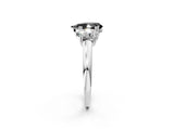 Silver Three-Stone Fancy Black Pear Cut Cut Diamond Ring with Channel Set Band and Four-Prong Setting_32