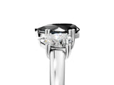 Silver Three-Stone Fancy Black Pear Cut Cut Diamond Ring with Channel Set Band and Four-Prong Setting_35