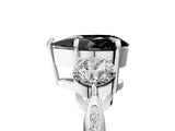 Silver Three-Stone Fancy Black Pear Cut Diamond Channel Set Engagement Ring with Prong Setting_33