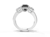 Silver Three-Stone Fancy Black Princess Cut Cut Diamond Ring with Channel Set Band and Four-Prong Setting_27