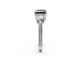 Silver Three-Stone Fancy Black Princess Cut Cut Milgrain Band Prong Setting Ring_8