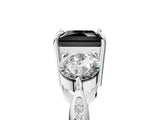 Silver Three-Stone Fancy Black Princess Cut Diamond Channel Set Engagement Ring with Prong Setting_29