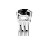 Silver Three-Stone Fancy Black Round Cut Cut Classic Band Prong Setting Ring_11